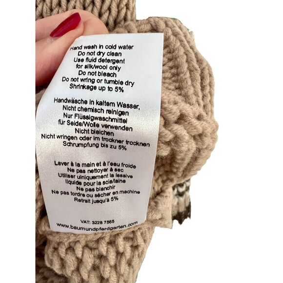 Baum und Pferdgarten Colorblock Chunky Knit Sweater in Taupe Multi  NWT - Size X - Picture 4 of 9